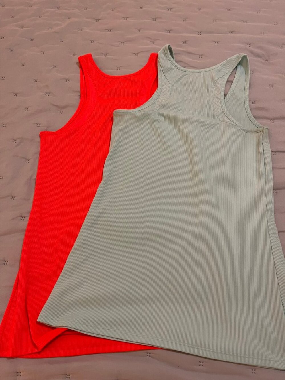 BUNDLE OF 2: Under Armour HeatGear Racerback Tanks — Coral and Mint
